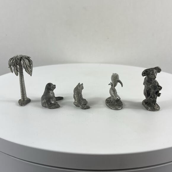 Vintage Wildlife Pewter Figurines Lot Of 5 - Picture 4 of 7